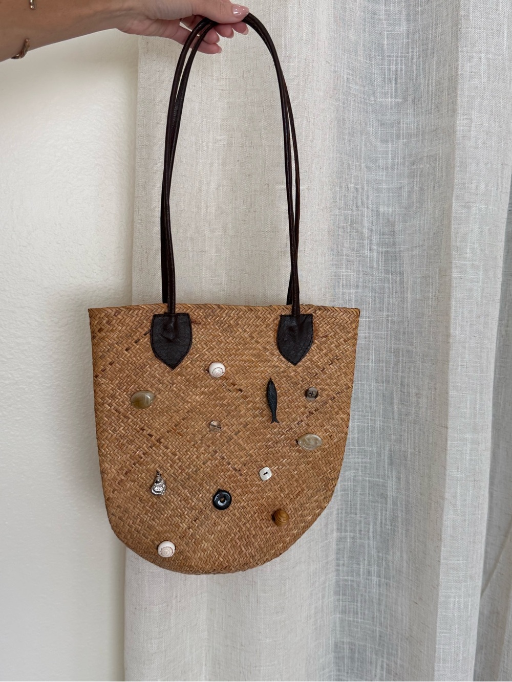 Embellished Woven Tote
